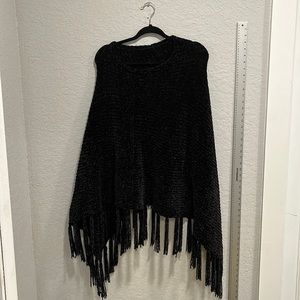 Black soft poncho